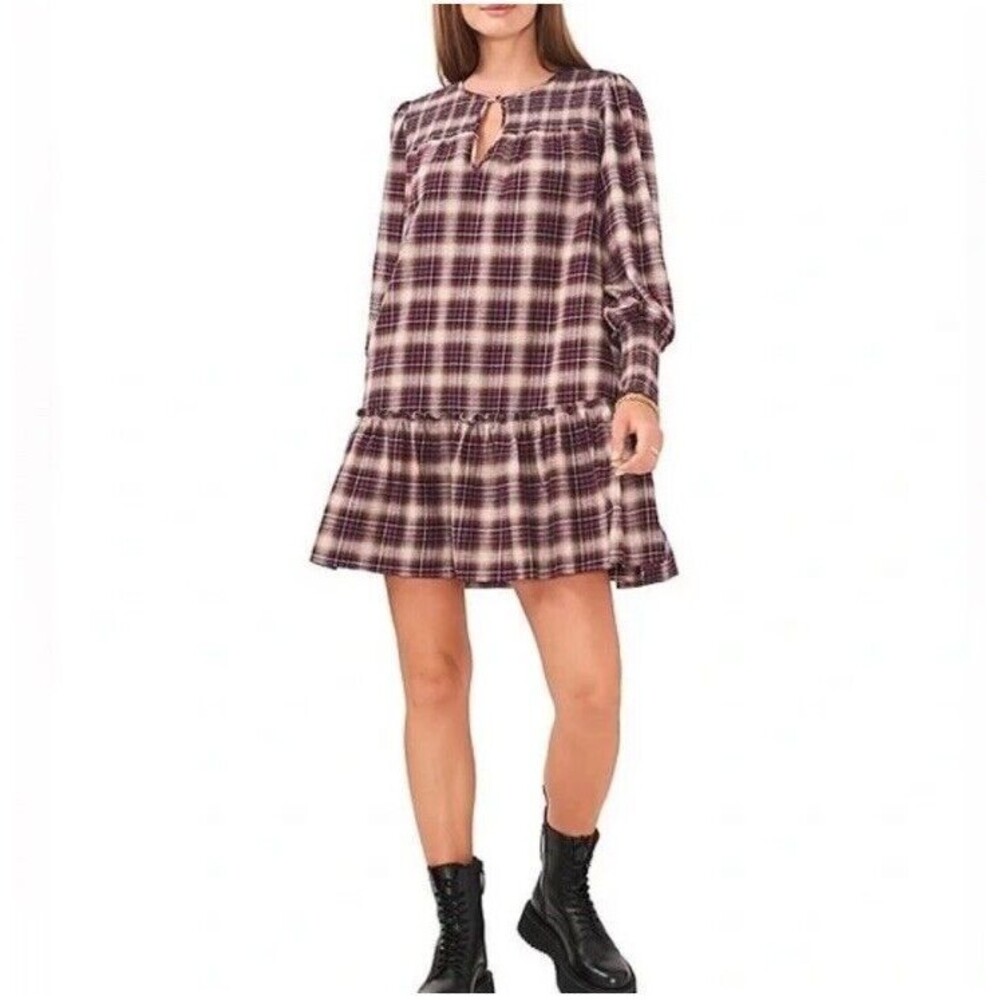 Chelsea & Violet NWT Plaid Bishop Sleeved Oversized Dress Size XS Women’s